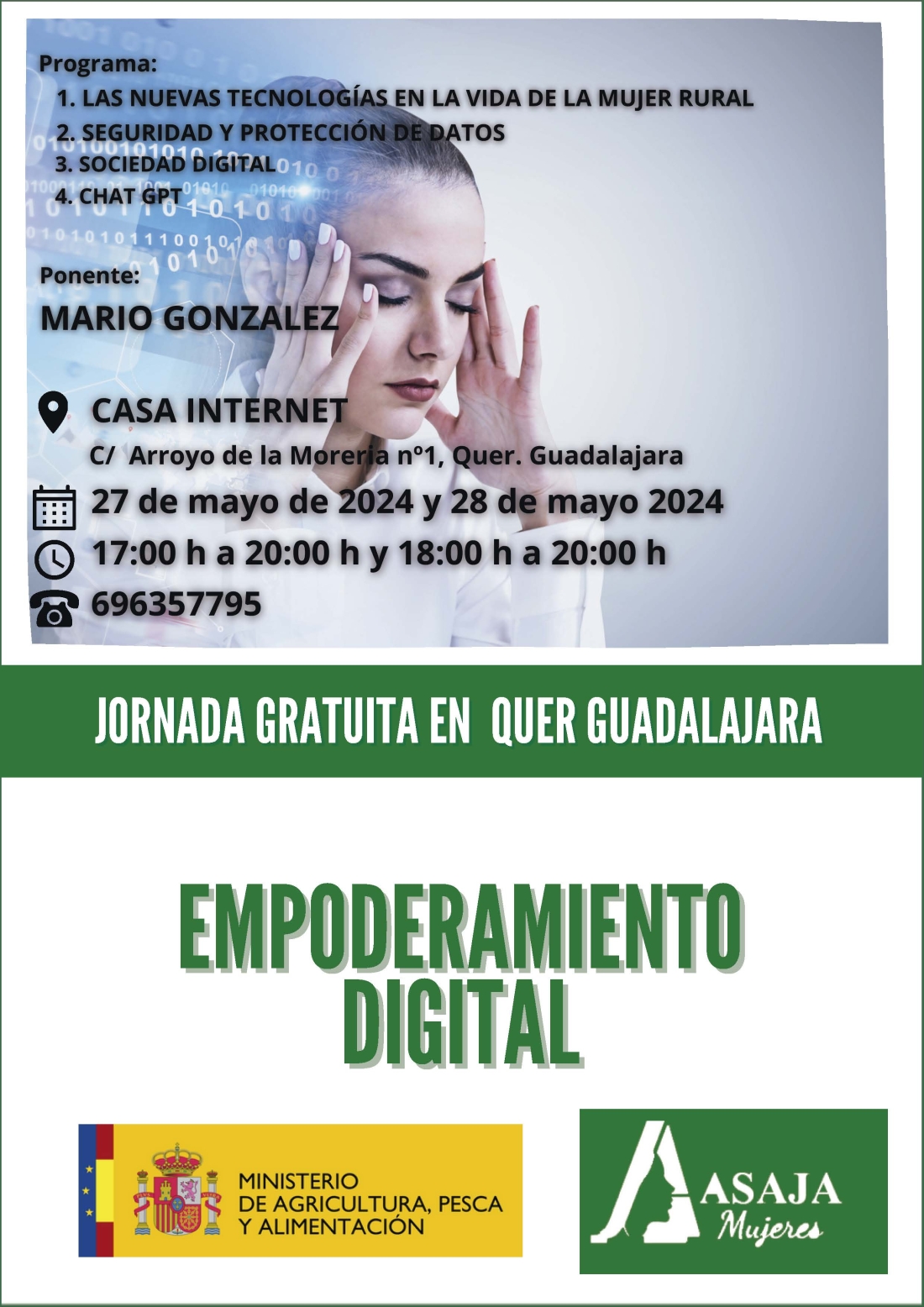 Jornada gratuita sobre empoderamiento digital para mujeres rurales, en el CIES Quer