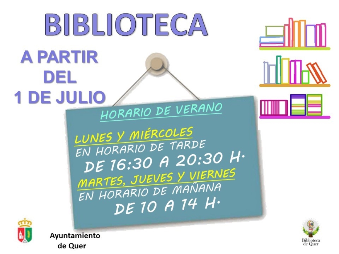 Desde hoy, horario de verano de la Biblioteca de Quer