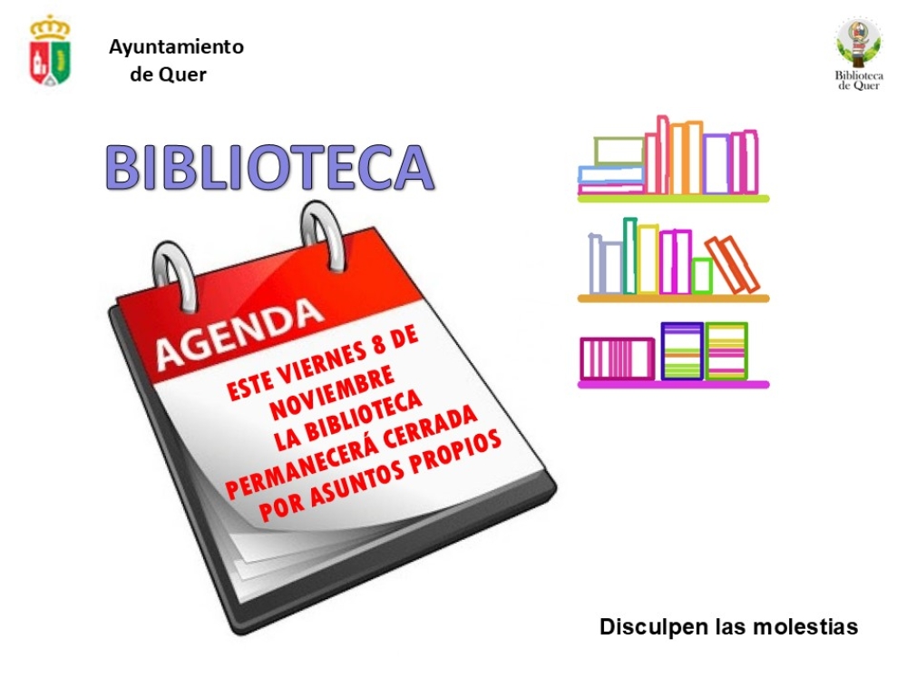 Viernes, 08 de noviembre. Biblioteca cerrada